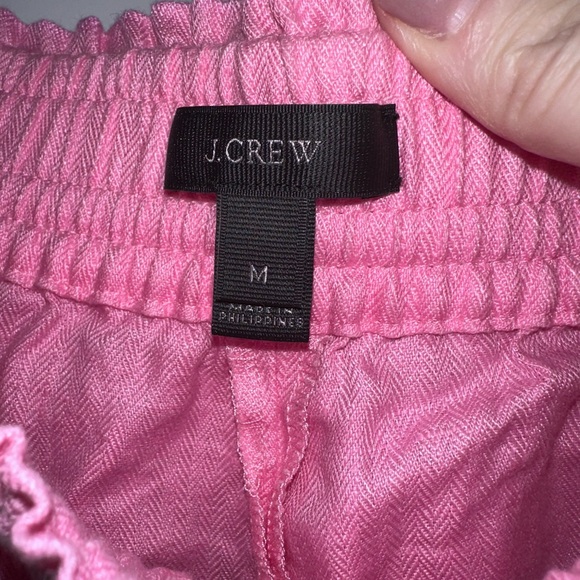 J.Crew 100% Linen Elastic Waist Shorts • Size Medium - Picture 2 of 2